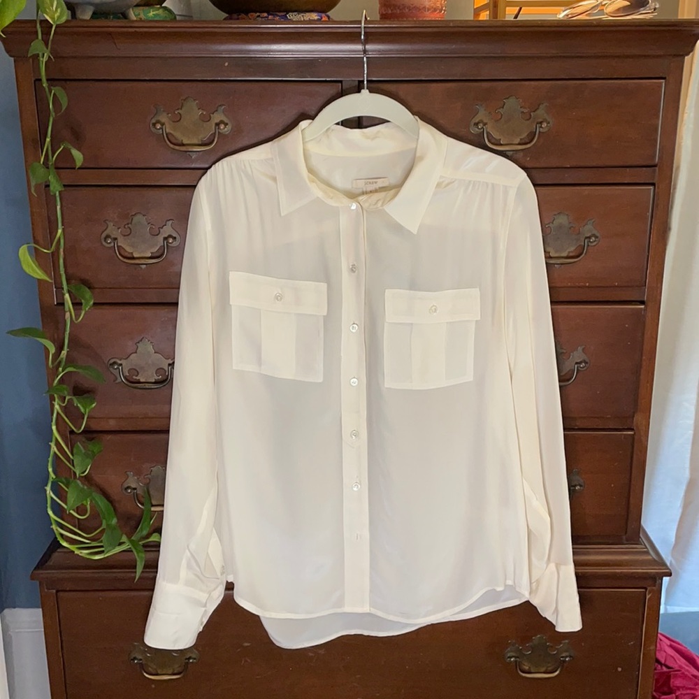 J. Crew Silk Button Down Shirt